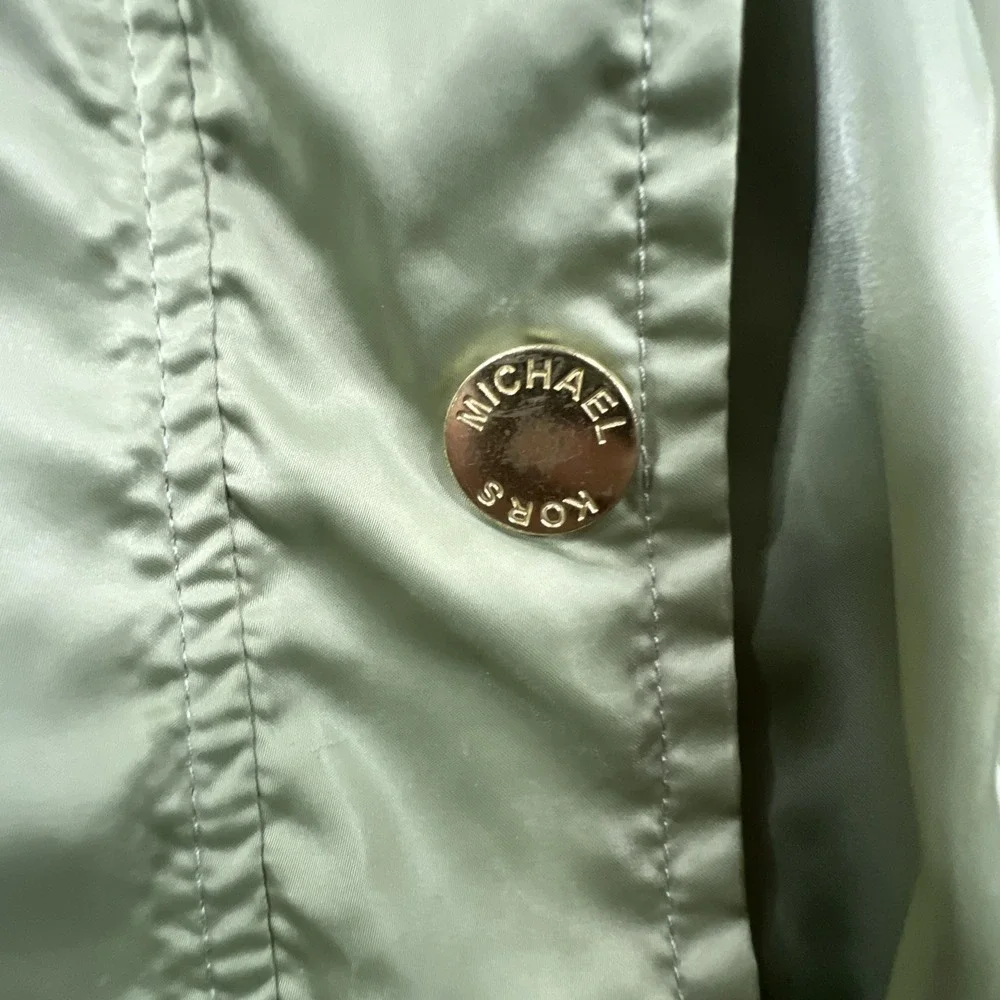 Michael Kors Packable Hooded Windbreaker Jacket - Light Sage Green Women Small